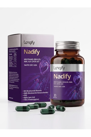 Longify Nadify Nr, Nmn, Pqq, Alfa Lipoik Asit Ve Tmg Takviye Edici Gıda 30 Kapsül