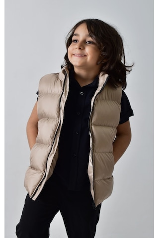Banada Moda Erkek Çocuk Mat Bej Şişme Yelek Bej