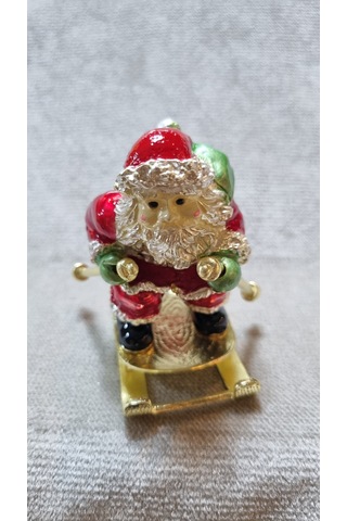 Zirkon Taşlı Emaye Noel Baba Kutu Biblo 001