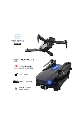 Çift Kameralı Drone Led Işıklı Wifi App Ve Uzaktan Kumanda Kontrollü Quadcopter Katlanabilir Şarjlı