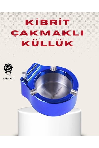Ceylan Adam Metal Küllük Ve Çakmak Seti Yuvarlak Modern Tasarım