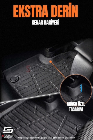 S-dizayn Opel Corsa E 3d Pro Havuzlu Paspas 2014-2019 A+ Kalite
