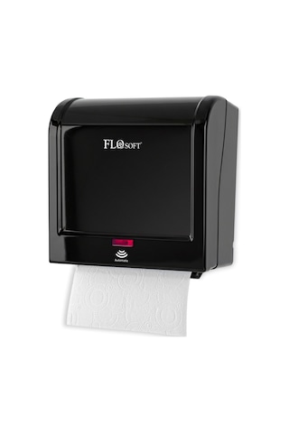 Flosoft F398 Diva Sensörlü Kağıt Havlu Makinesi, Fotoselli Otomatik Havlu Verici 21 Cm Siyah