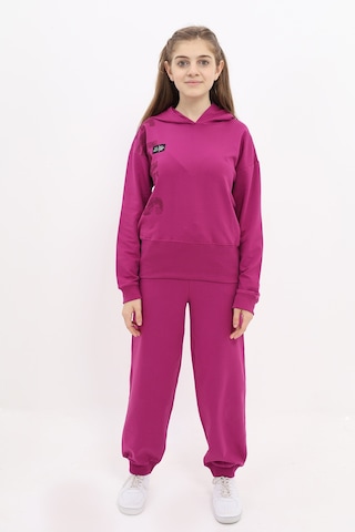 Toontoy Kız Çocuk Baskılı Eşofman Takım Mürdüm