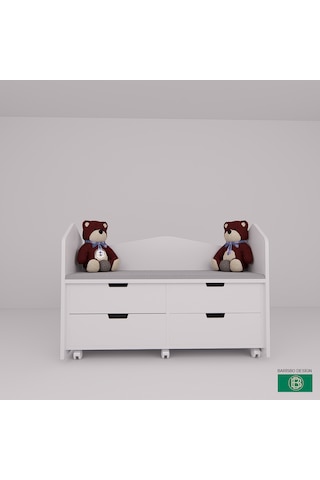 Çocuk Odası Tekerlekli Oturma Yerli Ve Çekmeceli Mobilya