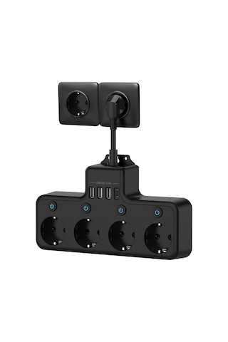 Cbtx Yeni Nesil 4000W 3 x USB, 1 x Type-C 8 in 1 Duvar Priz Termal Akım Korumalı Priz 4'lü