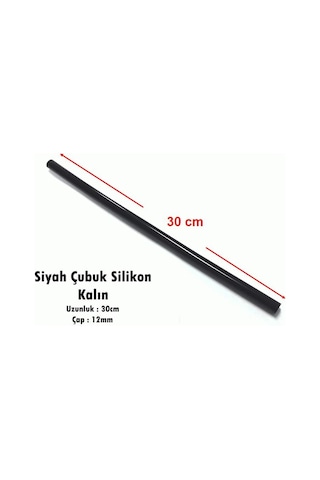 Silikon Çubuk 11.2 MM Kalın Siyah 30 CM - 10Adet
