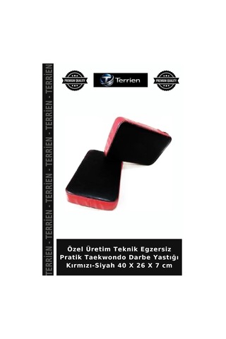 Özel Üretim Teknik Egzersiz Pratik Taekwondo Darbe Yastığı Kırmızı-siyah 40 X 26 X 7 Cm