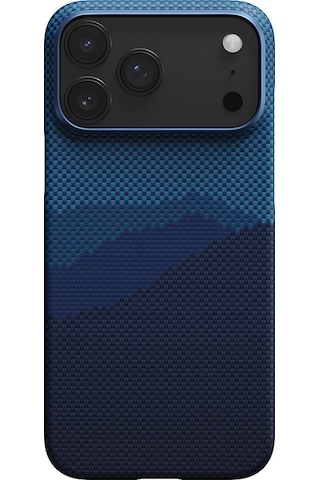 Apple Uyumlu iPhone 17 Pro Max Kılıf M-safe Şarjlı Aramid Fiber Pitaka Tactile Woven Starpeak Serisi Mavi Mavi