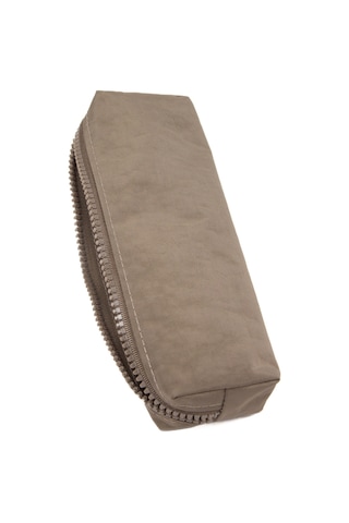 01106 Kahverengi Krinkıl Kumaş Unisex Tek Bölmeli Suya Dayanıklı Parmak Kalemlik Kalem Kutusu