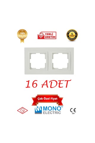 Beyaz İkili Çerçeve 16 Adet Mono Despina