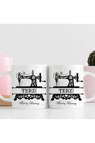 Terzilere Özel Tasarımlı İsim Yazılabilir Hediye Kupa Bardak Renk