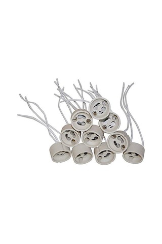 10 Adet Gu10 Lamba Tutucu Soket Tabanı Adaptörü Tel Bağlayıcı Seramik Soket Gu10 Led Halojen Işık