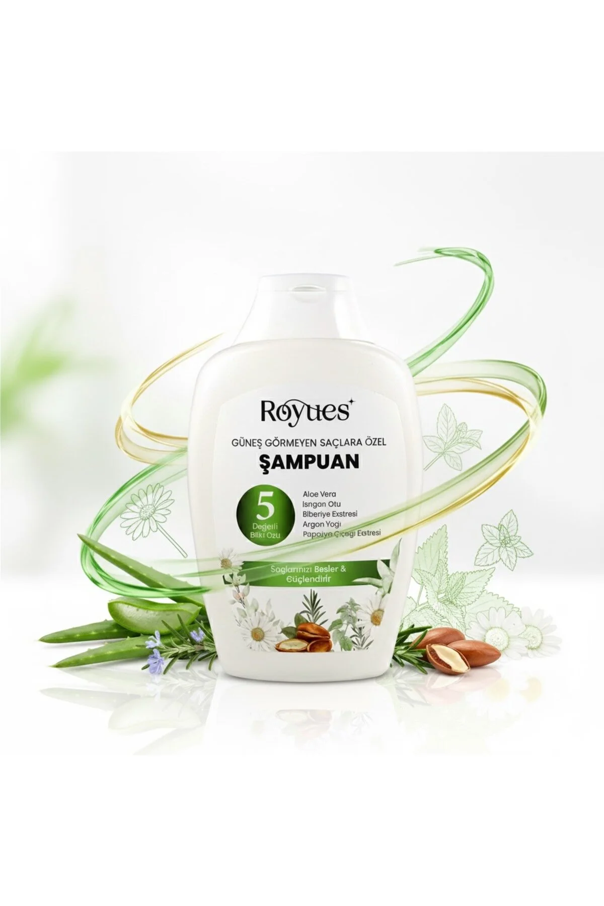 Güneş Görmeyen Saçlar İçin Şampuan Argan Yağlı Sülfatsız 5 Bitki Özlü 300 Ml Diğer