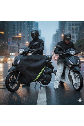 Honda Dio & Spacy Uyumlu Scooter Diz Örtüsü Su Ve Rüzgar Geçirmez, Termal İç Astarlı Siyah