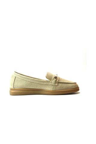 Beety Kadın Deri Loafer Babet Ayakkabı Nubuk Bej 23by37.3007 Bej