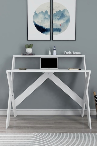 İqas 50x90 Cm Çalışma Masası Laptop Bilgisayar Masası Ofis Ders Yemek Çocuk Masası Beyaz