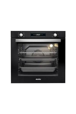 Simfer 8 Fonksiyon Siyah Multi Turbo Dijital 3'lü Ankastre Set (7381 Fırın + 3653 Ocak + 8611 Davlumbaz)