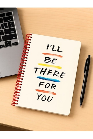 Öğrenci Ofis Kullanımı Eğlenceli Özgün Hediye I Ll Be There For You Tasarımlı Spiral Kareli Defter