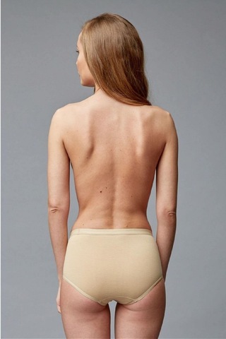Blackspade 1307 Kadın Pamuklu Yüksek Bel Slip Külot-ten Ten Rengi