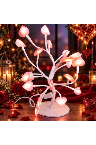 Yılbaşı Ağacı Pembe Kalpli 220v Fişli 40 Cm Dekor Işk Diğer