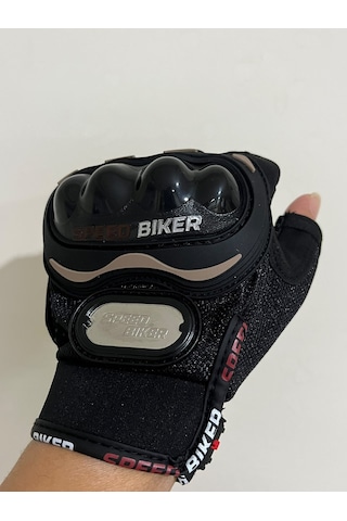 Speed Biker Kısa Parmak Yazlık Motosiklet Eldiveni Siyah Ce En 13594  Sertifikalı