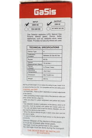 Sismik Gasis-M 220 V Gaz Alarm Dedektörü