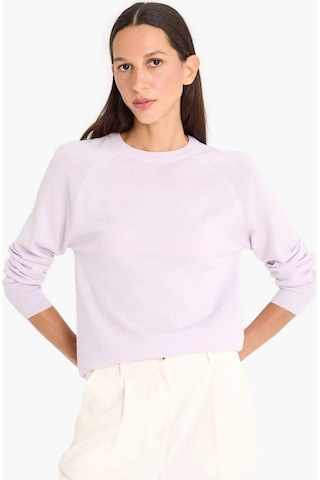 Defacto Relax Fit Bisiklet Yaka Basic Düz Triko Kazak I6913az25wnpr462 Mor