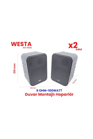 Westa Ws-405w Duvar Tipi Hoparlör - 100w, 91db Hassasiyet, 80-16k