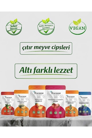 Freezeva Freeze Dried Kuru Meyve 6'lı Tanışma Paketi 110 G