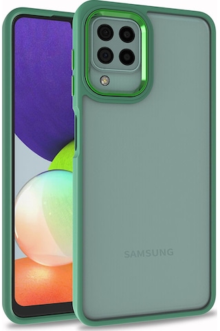 Zore Galaxy Uyumlu M32 Kılıf Msra Flora Kapak - Yeşil Yeşil