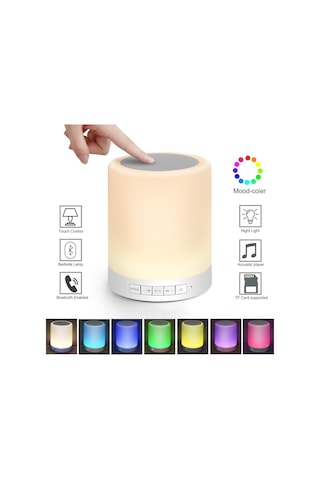 Platoon CL-671 Rengarenk Dokunmatik Gece Lambası Özellikli Bluetooth Hoparlör