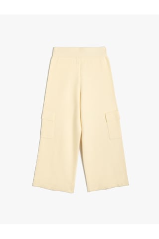 Koton Basic Bol Paça Pantolon Kargo Cep Detaylı Bej 5wkg40001at Ekru