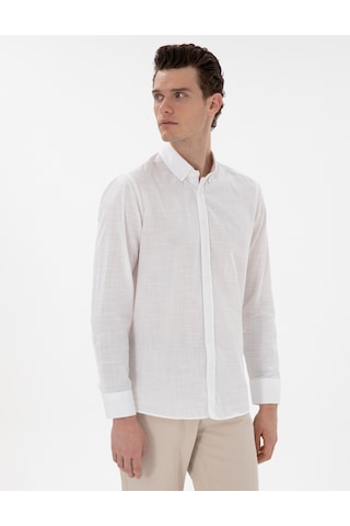 Pierre Cardin Erkek Beyaz Gömlek Desenli 50302710-vr013 Beyaz