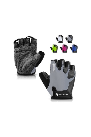 Pazly Şok Emici Dolgulu Spor Eldivenleri - Kaymaz Bisiklet Yarım Parmak Eldiveni Ağır