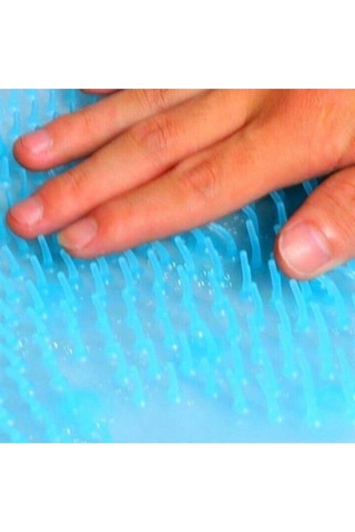 Silikon Fırçalı Banyo Masaj Matı Ve Ayaklar İçin Topuk Masaj Paspası Beyaz