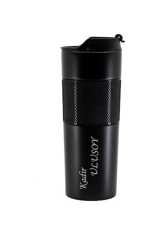 Hediye Vakti Kişiye Özel Mustafa Kemal Atatürk İmzalı French Press Termos 1 L Siyah