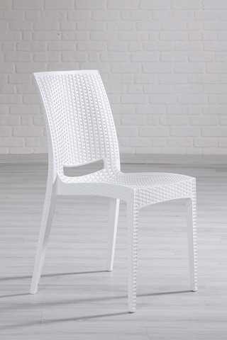 Beyaz Rattan Masa Takımı Beyaz