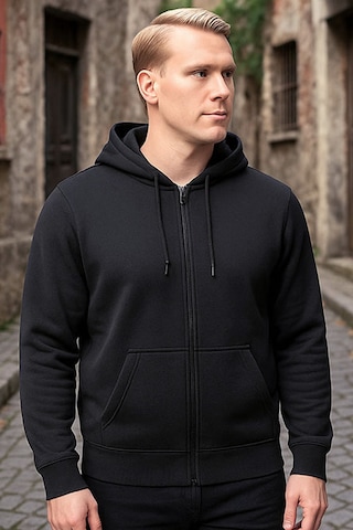 Antrasit Fermuarlı Kapüşonlu Sweatshirt Antrasit