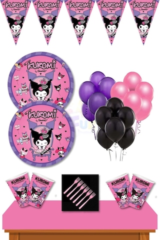 Kuromi Parti Malzemeleri 16 Kişilik Kuromi Doğum Günü Süsleri Set Kuromi Parti Malzemeleri 16 Kişilik Kuromi Doğum Günü Süsleri Set
