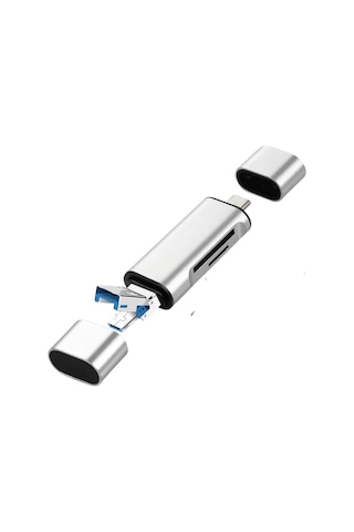 Usb 2.0 3 İn 1 Kart Okuyucu Ve Usb Çoklayıcı Type-c, Micro Usb, Sd/tf Kart Desteği Zr825