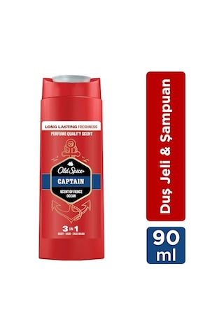 Old Spice Captain Erkek 3 Ü 1 Arada Duş Jeli & Şampuan 90 Mililitre Acai Üzümü