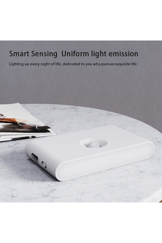 Pazly Akıllı Sensörlü Gece Lambası Led Gövde Kızılötesi Tip-c Beyaz Renk Diğer