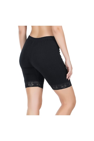 Paçası Dantelli Dizüstü Kadın Tayt 415 Siyah