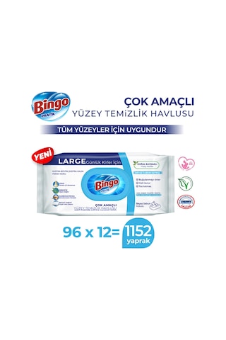 Yüzey Temizlik Havlusu Large Beyaz Sabun 96x12 1152 Yaprak Diğer