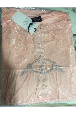 Bone 4320 Kısa Kol Pamuk Kadın Lohusa Emzirme Pijama Takımı Somon