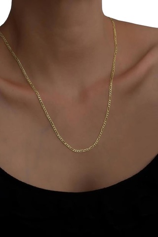 Gümüş Figaro Zincir Kolye Barcode Altın