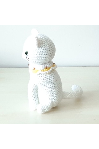Amigurumi Örgü Oyuncak Kedi Beyaz Van Kedisi Beyaz