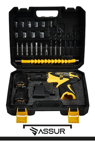 Assur ASR059-02-02 12V Çift Akülü Vidalama Sarı