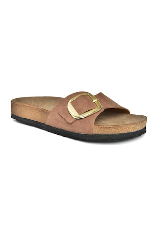 Fox Shoes P777507202 Taba Süet Günlük Kadın Terlik Taba-süet Taba